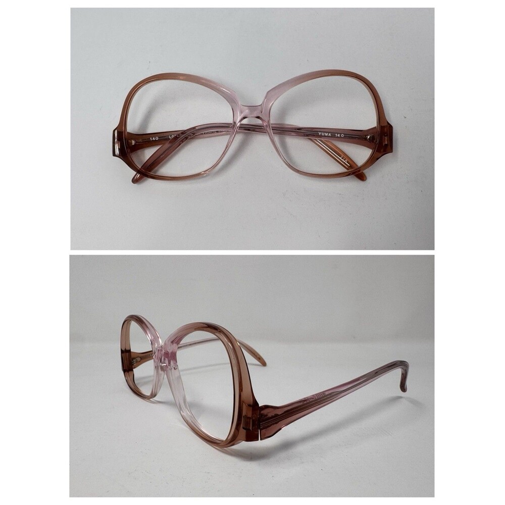 Vintage Lozza Yuma 53-18-140 Eyeglass Frames Pink Oversized Italy 1970s NOS